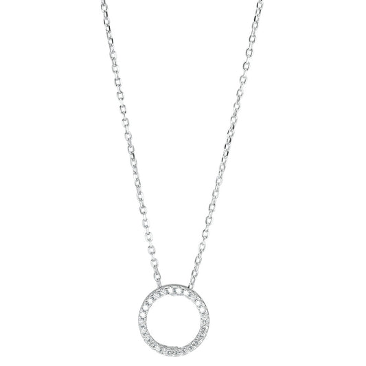 Collier Sølv Zirconia rhodineret 40-43 cm Ø12 mm