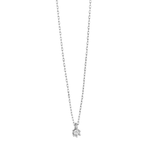 Collier 375/9K hvidguld Diamant 0.03 ct, w-pi1 38-42 cm