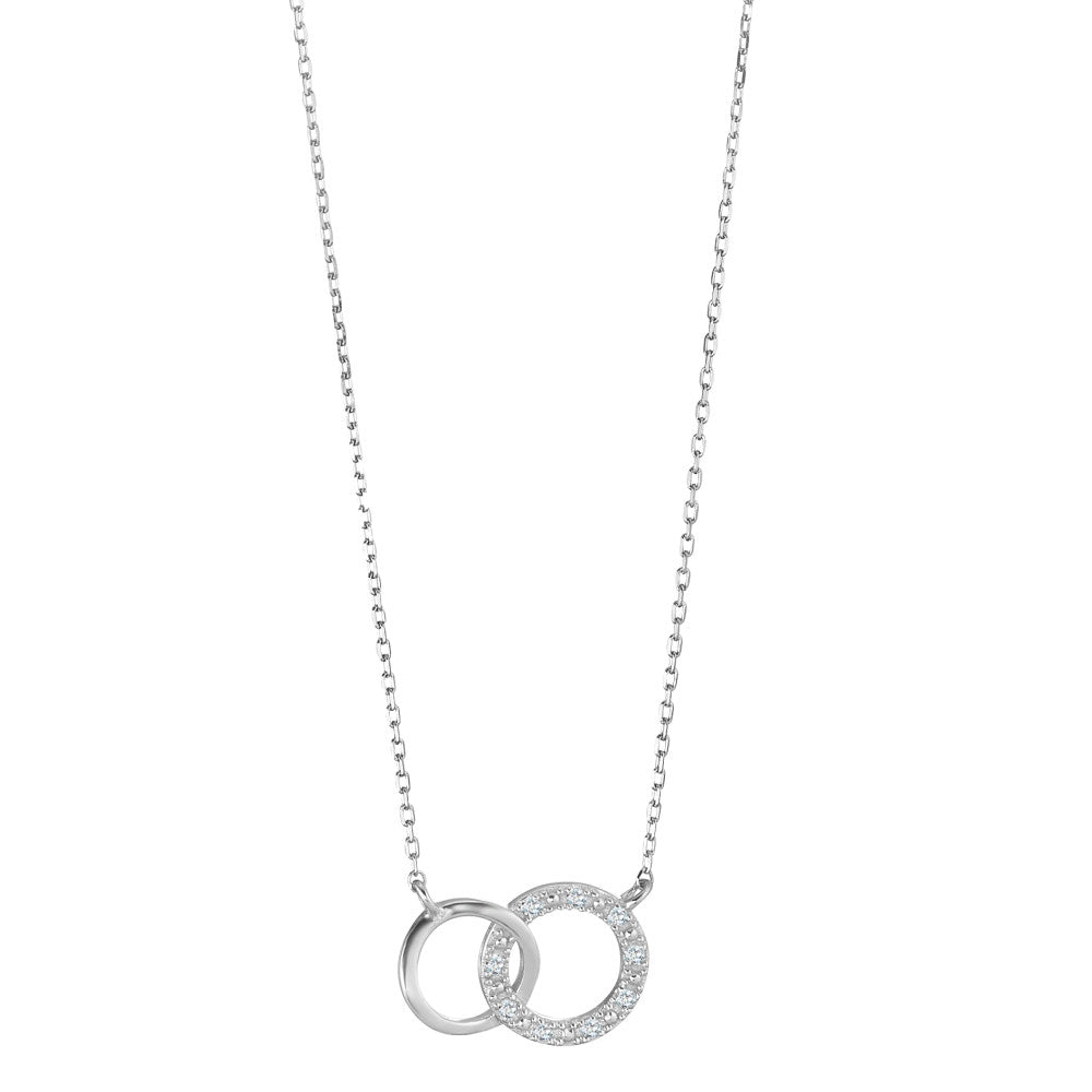 Collier 375/9K hvidguld Diamant 0.035 ct, 9 Sten , w-pi1 38-42 cm