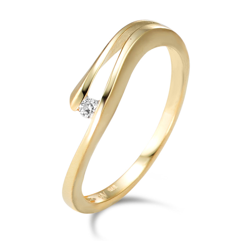 Fingerring 375/9K guld Zirconia