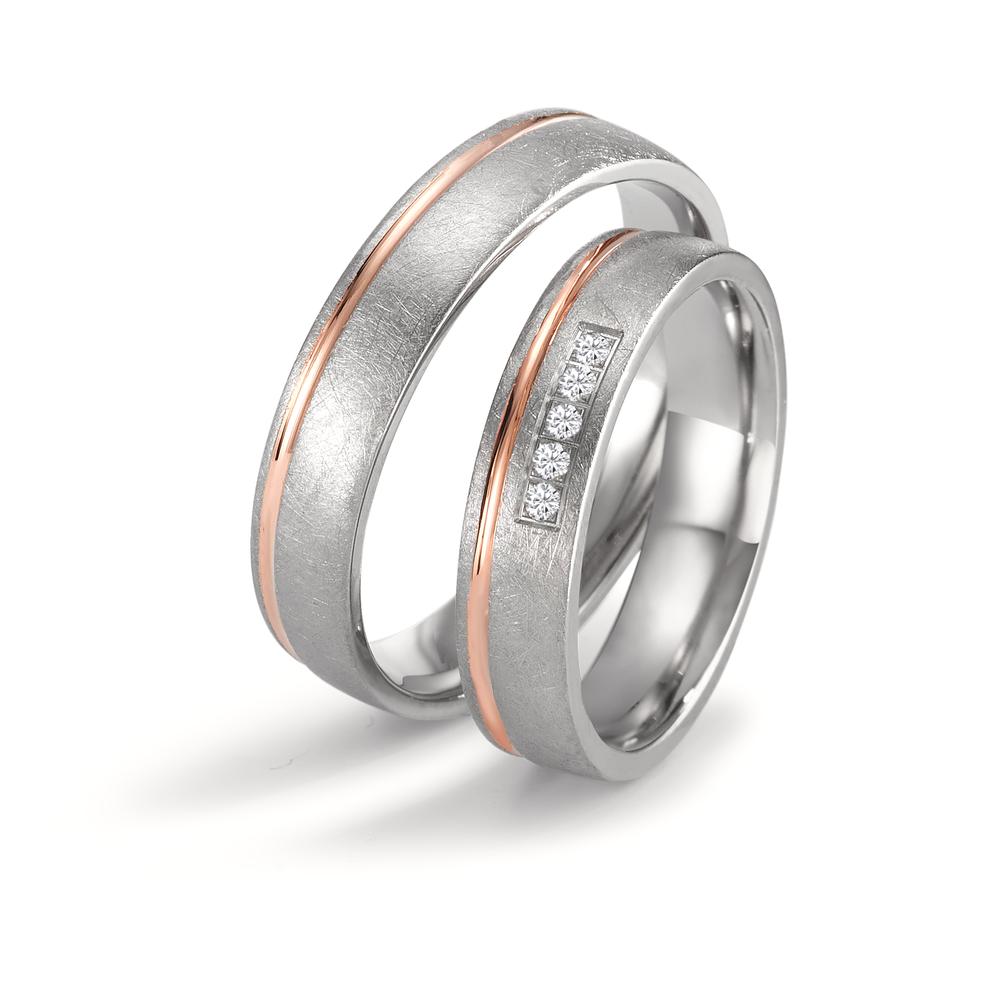 Partnerringe Titanium, 750/18K rødguld