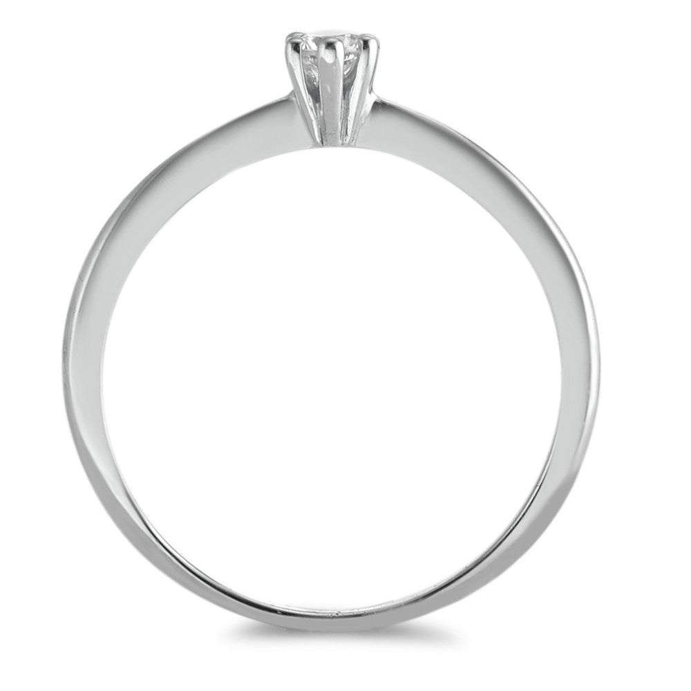 Solitaire ring Sølv Zirconia rhodineret