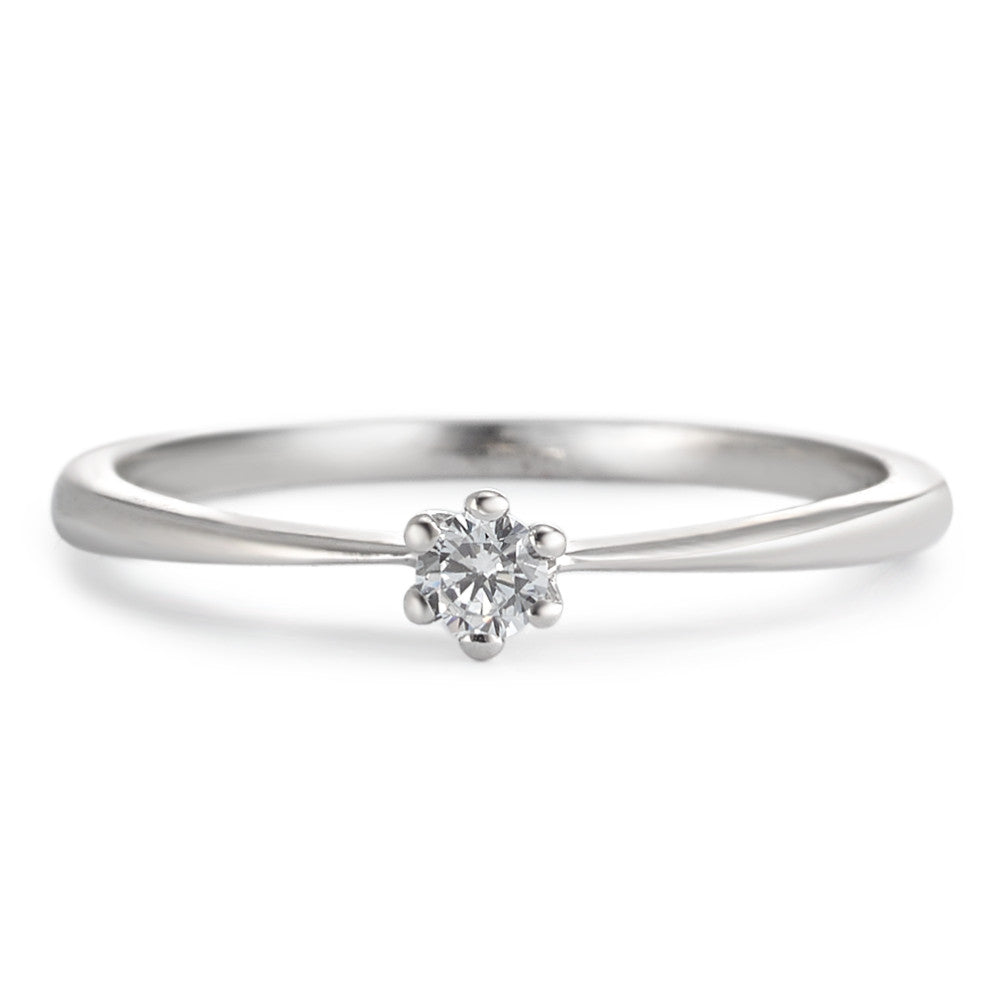 Solitaire ring Sølv Zirconia rhodineret