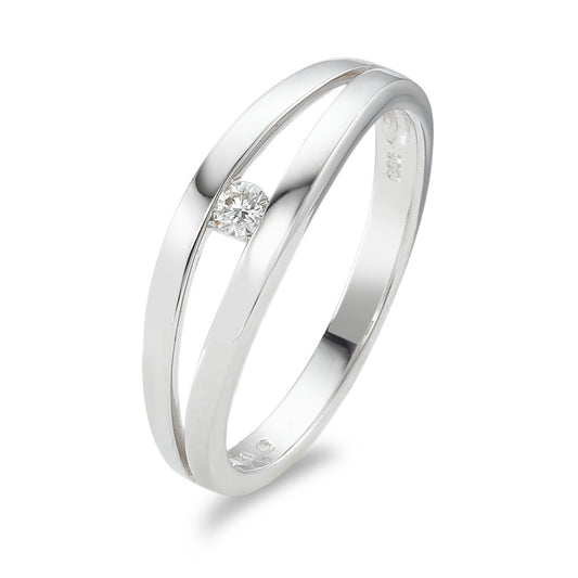 Fingerring 750/18K hvidguld Diamant 0.06 ct, w-si