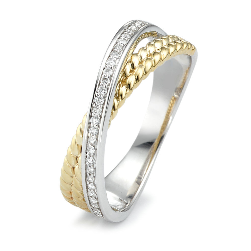 Fingerring 375/9K guld Diamant 0.08 ct, 27 Sten , w-si