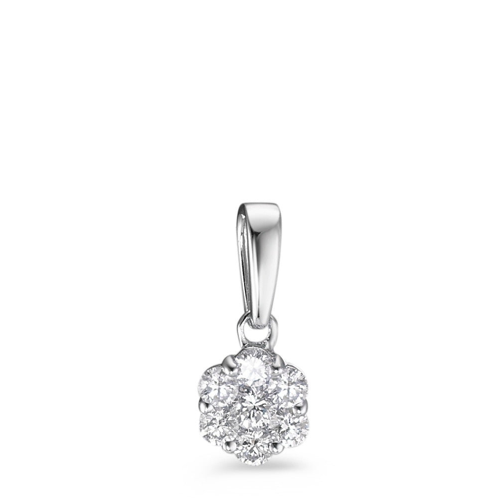 Vedhæng 375/9K hvidguld Diamant 0.18 ct, 7 Sten , w-si Ø5 mm