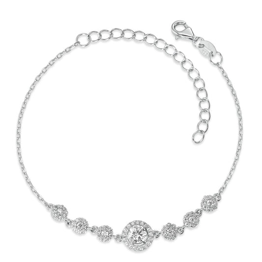 Armbånd Sølv Zirconia rhodineret 16-19 cm