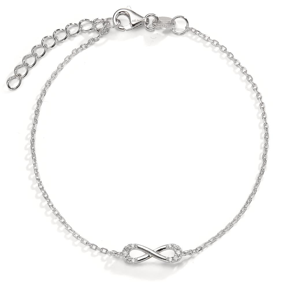 Armbånd Sølv Zirconia rhodineret Uendelighed 16-19 cm