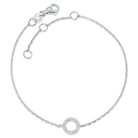 Armbånd Sølv Zirconia rhodineret 16-19 cm Ø7 mm