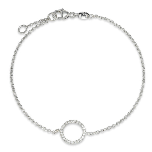 Armbånd 750/18K hvidguld Diamant 0.115 ct, 23 Sten , w-si 17-18 cm Ø10 mm