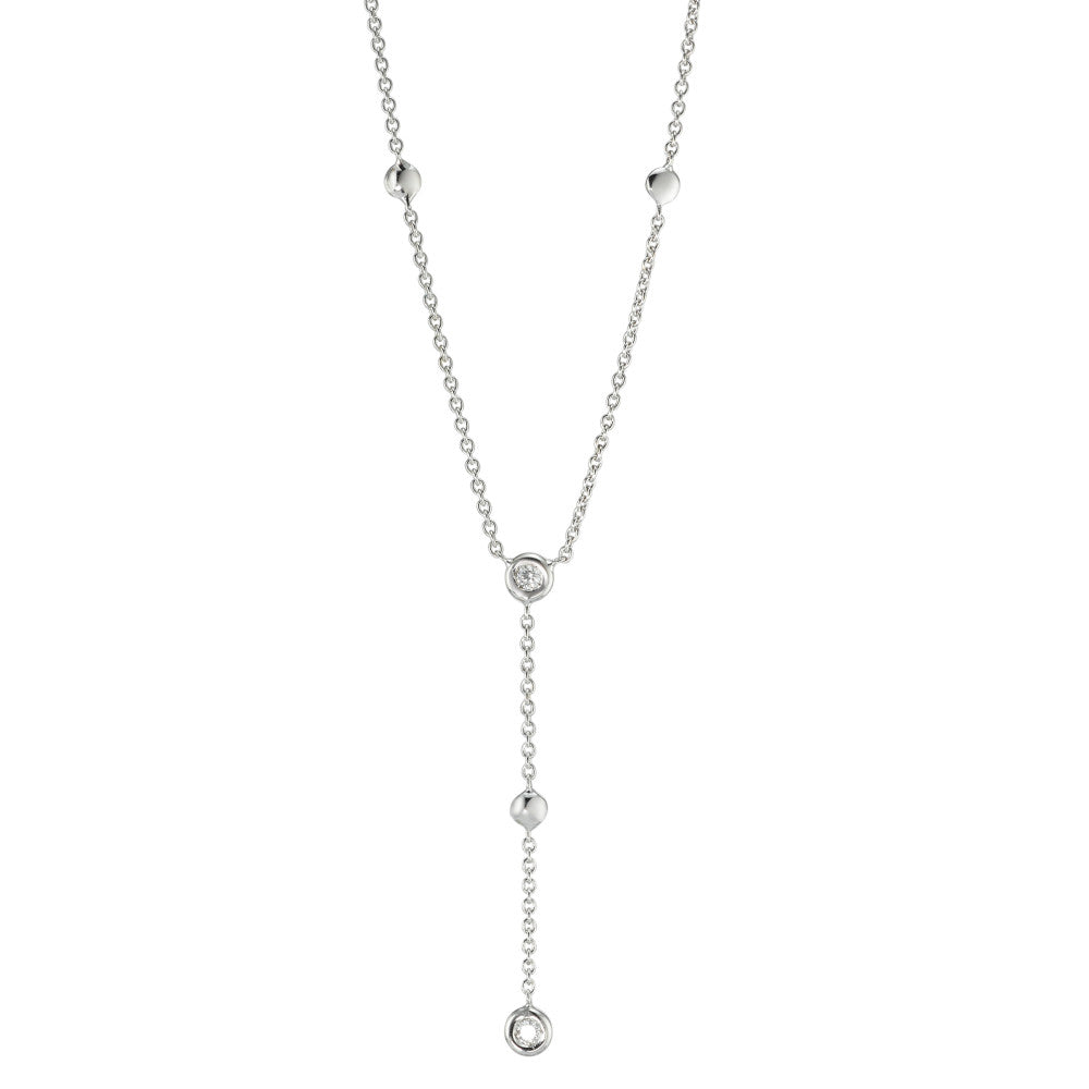 Collier 750/18K hvidguld Diamant 0.06 ct, 2 Sten , w-si 42 cm