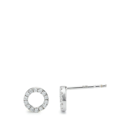 Ørestikker 750/18K hvidguld Diamant 0.12 ct, 28 Sten , w-si Ø6 mm