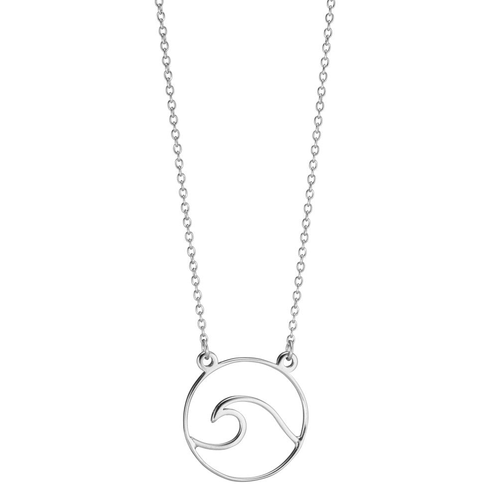 Collier Sølv rhodineret Bølge 40-45 cm Ø18 mm