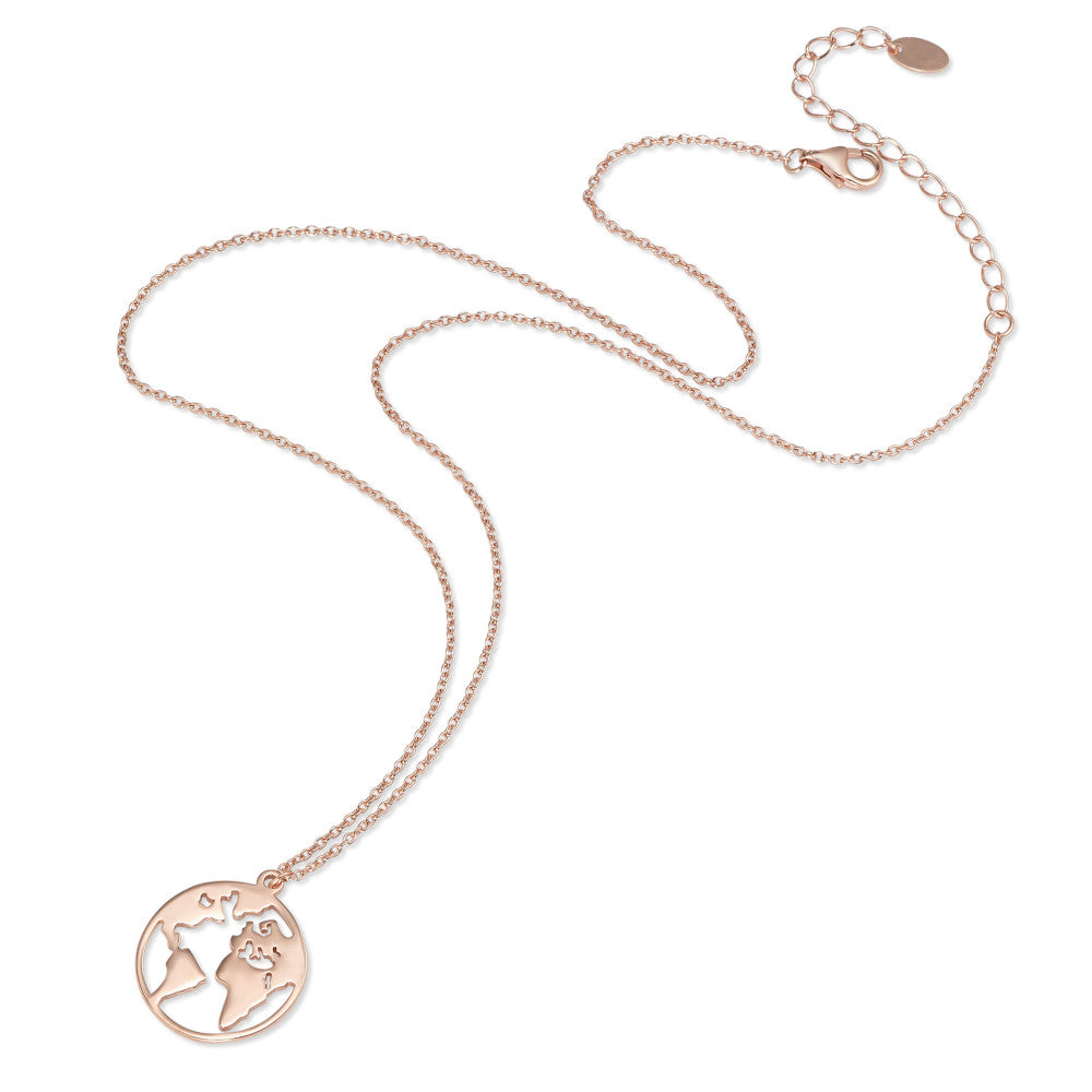 Collier Sølv rose forgyldt globus 40-45 cm Ø18 mm