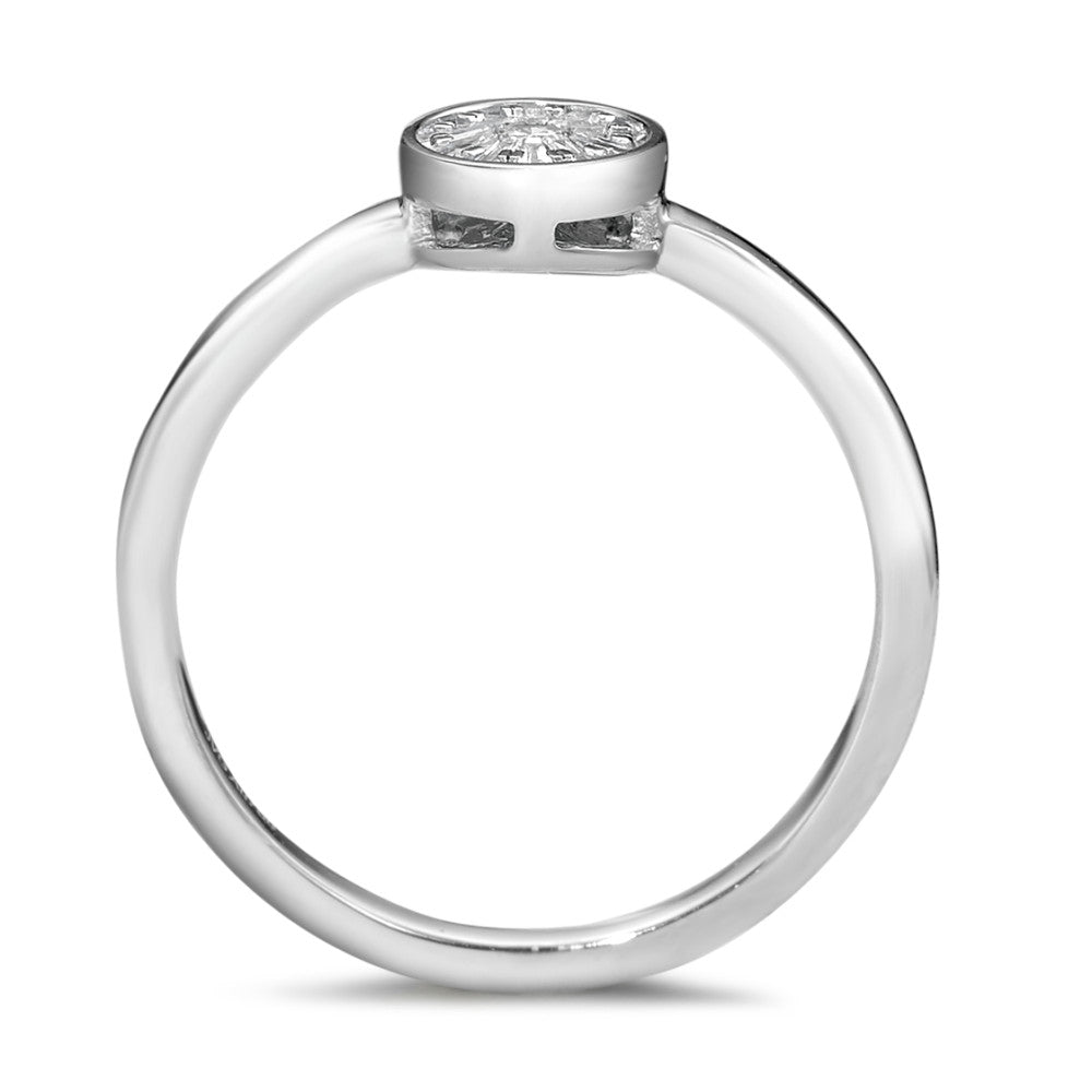 Solitaire ring 750/18K hvidguld Diamant 0.15 ct, 13 Sten , w-si