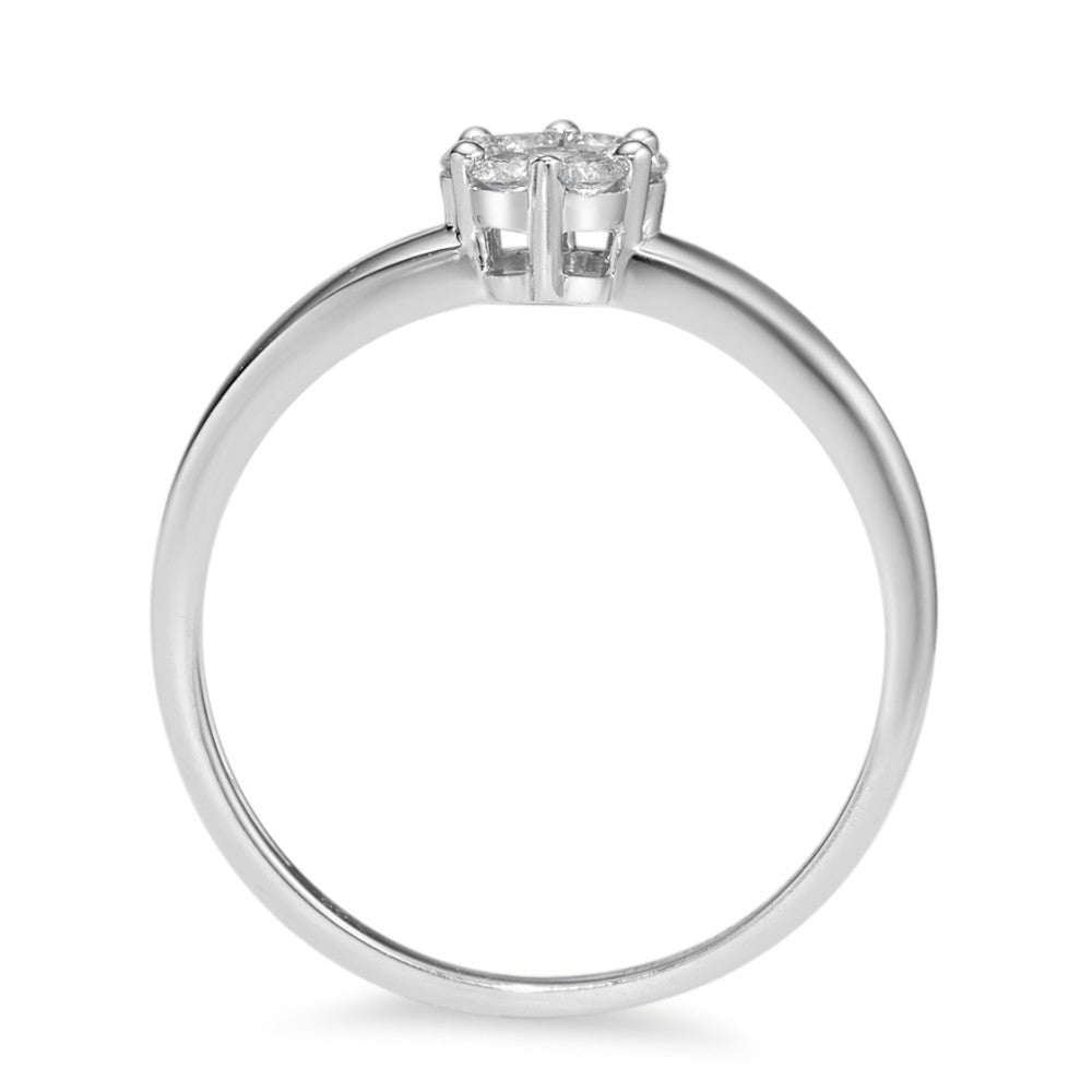 Solitaire ring 750/18K hvidguld Diamant 0.20 ct, 7 Sten , w-si