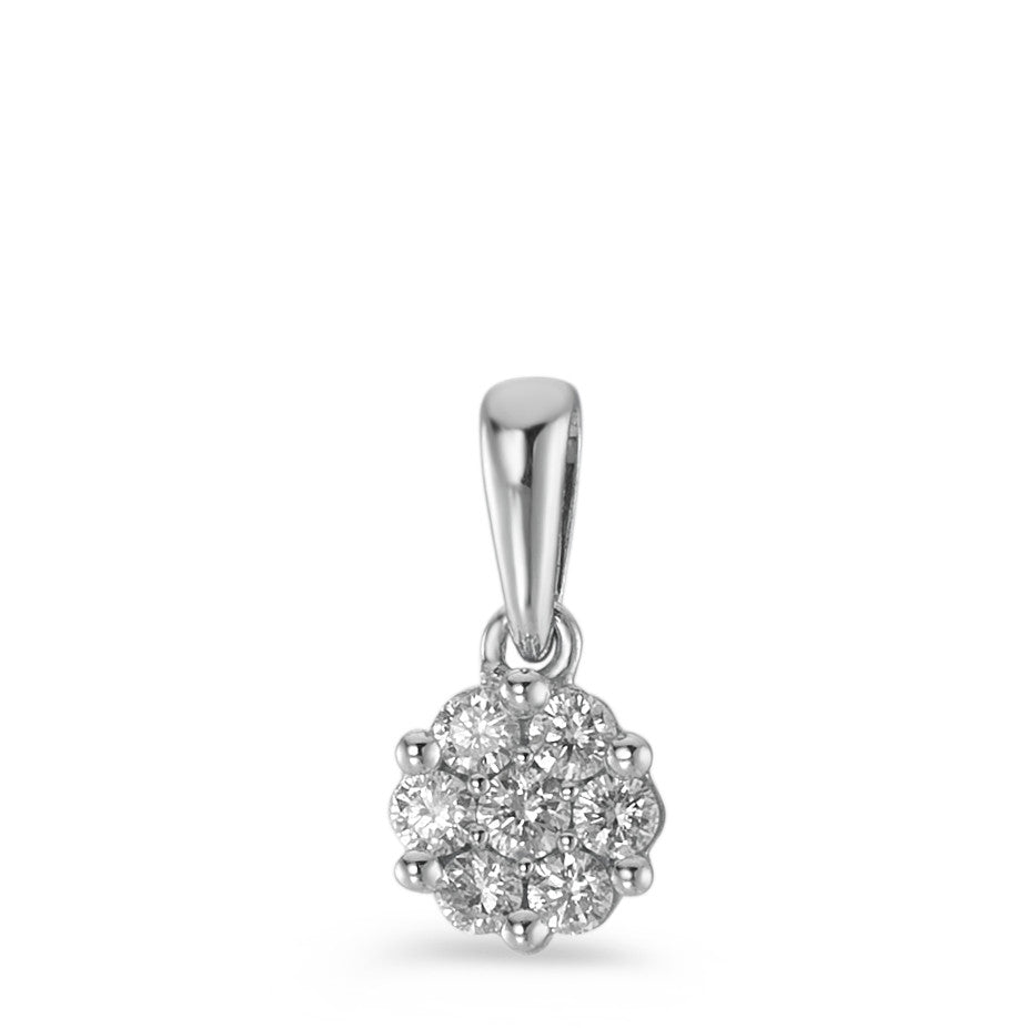 Vedhæng 750/18K hvidguld Diamant 0.10 ct, 7 Sten , w-si Ø4.5 mm