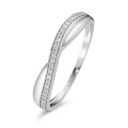 Fingerring 750/18K hvidguld Diamant 0.08 ct, 27 Sten , w-si