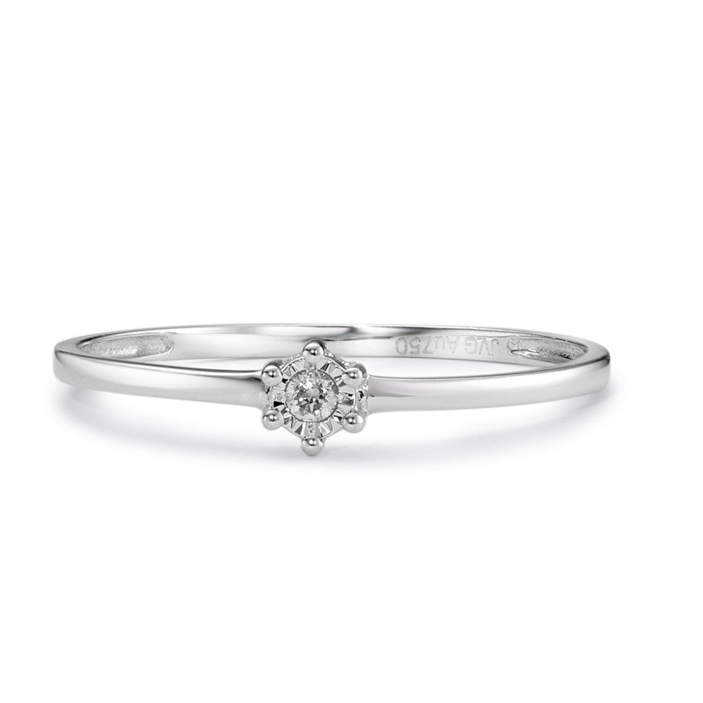 Solitaire ring 750/18K hvidguld Diamant 0.02 ct, w-si