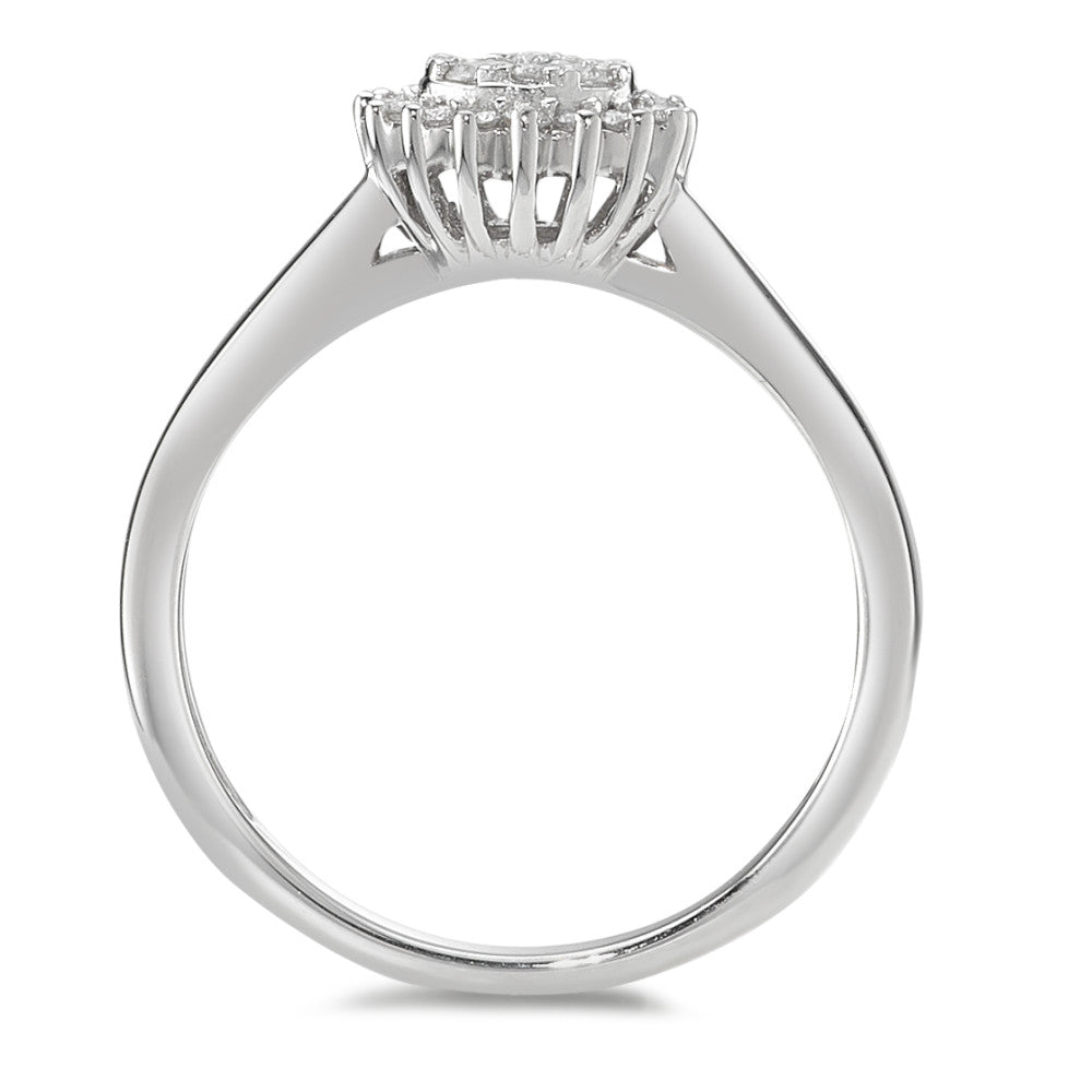 Fingerring 375/9K hvidguld Diamant 0.30 ct, 25 Sten , w-pi3