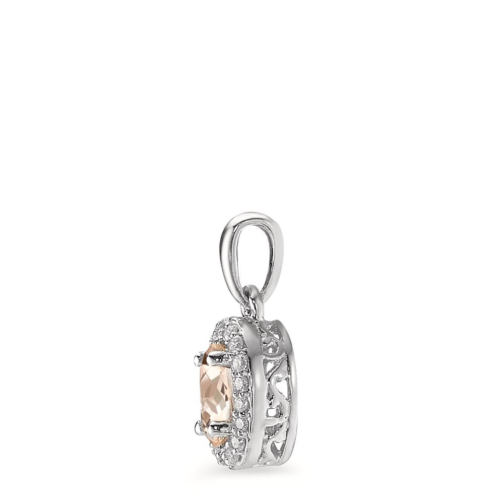 Vedhæng 375/9K hvidguld Morganit champagne , 0.36 ct, [oval], Diamant hvid , 0.06 ct, 18 Sten , w-pi3