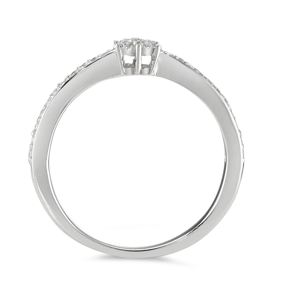 Solitaire ring 750/18K hvidguld Diamant 0.15 ct, 29 Sten , w-si