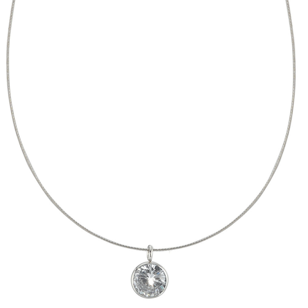 Collier Rustfrit stål Zirconia 42 cm