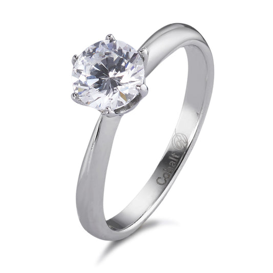 Solitaire ring Kobolt Zirconia hvid