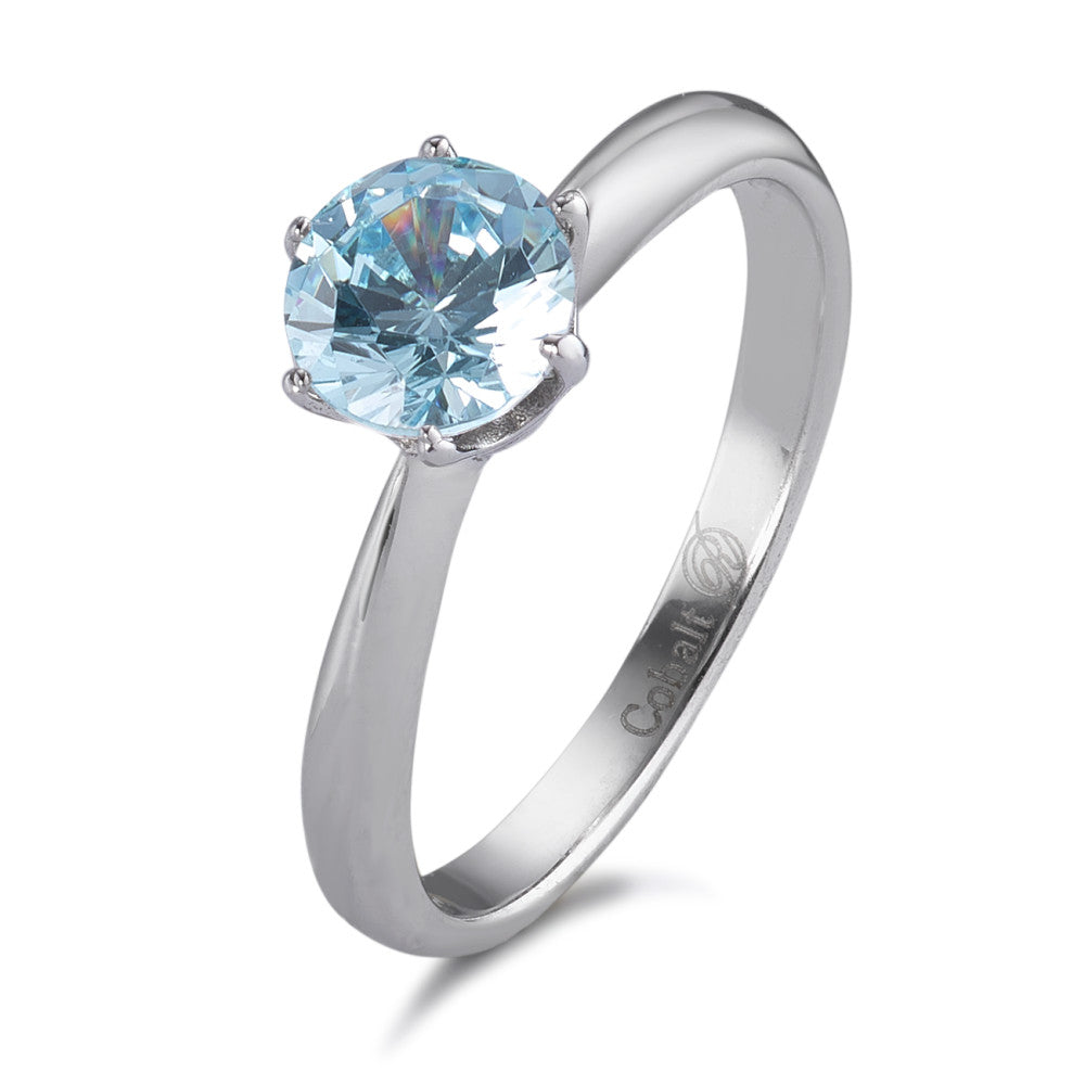 Solitaire ring Kobolt Zirconia aqua