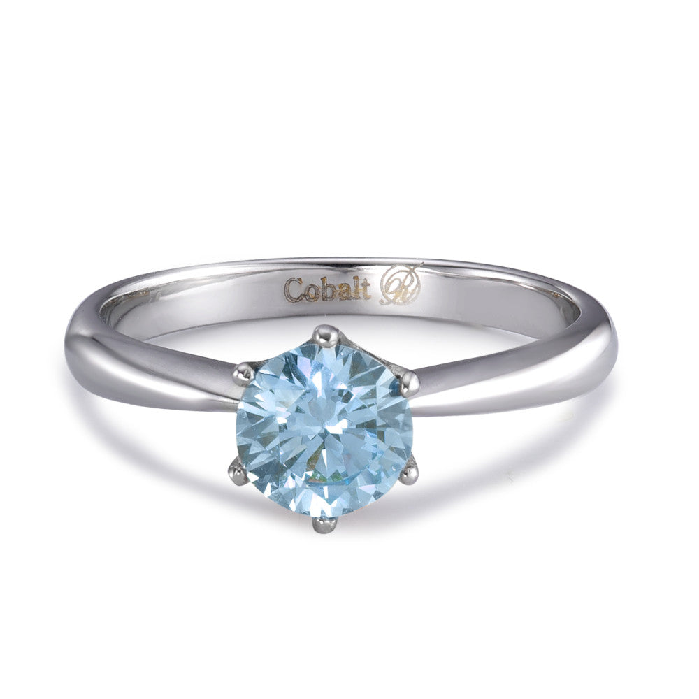 Solitaire ring Kobolt Zirconia aqua