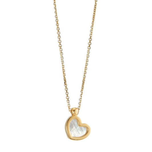 Collier 750/18K guld Perlemor Hjerte 42 cm