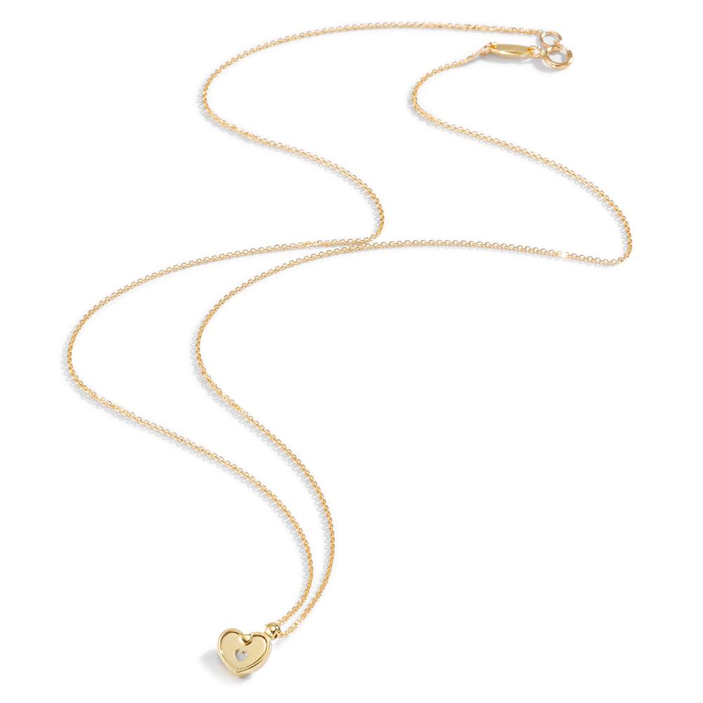 Collier 750/18K guld Perlemor Hjerte 42 cm