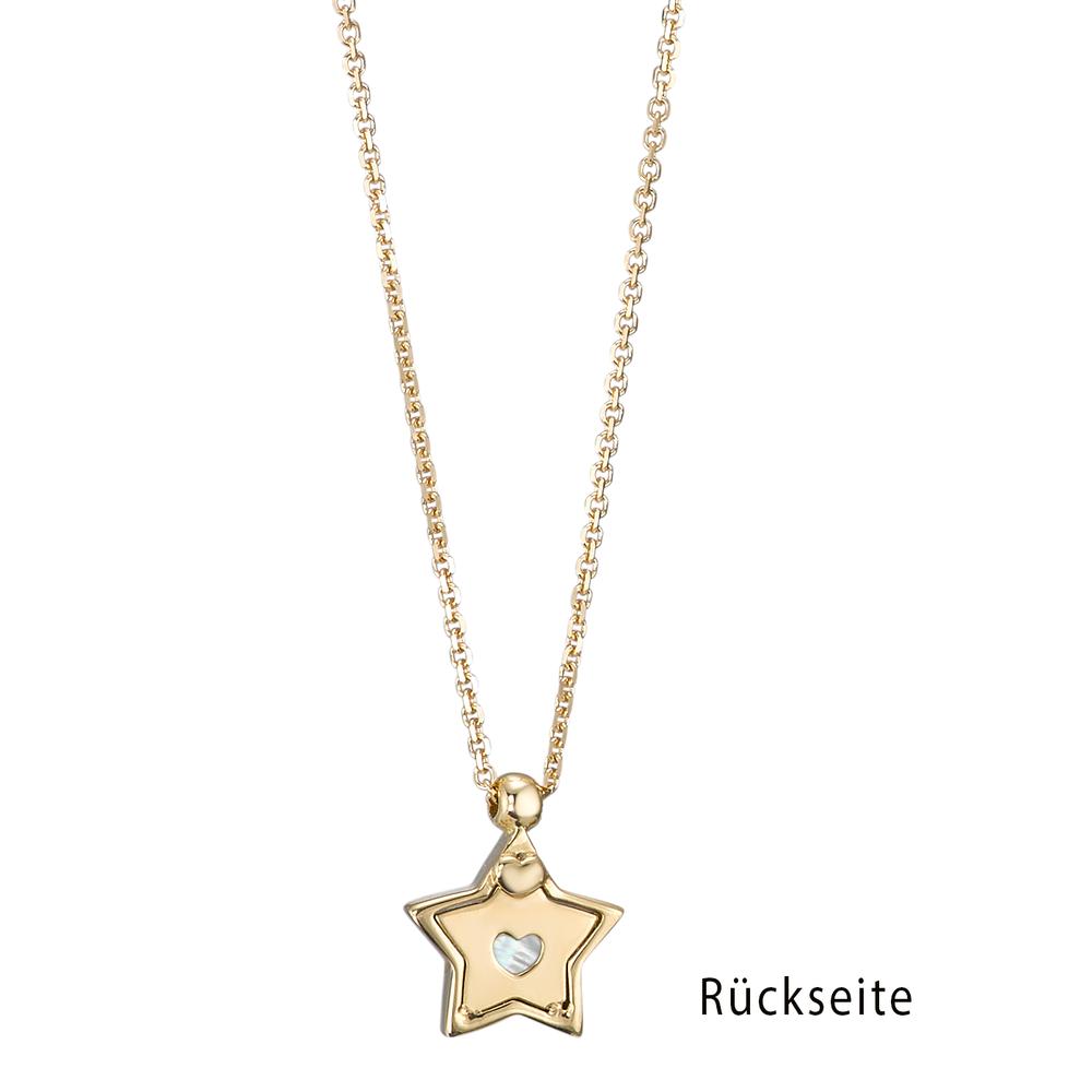 Collier 750/18K guld Perlemor stjerne 42 cm