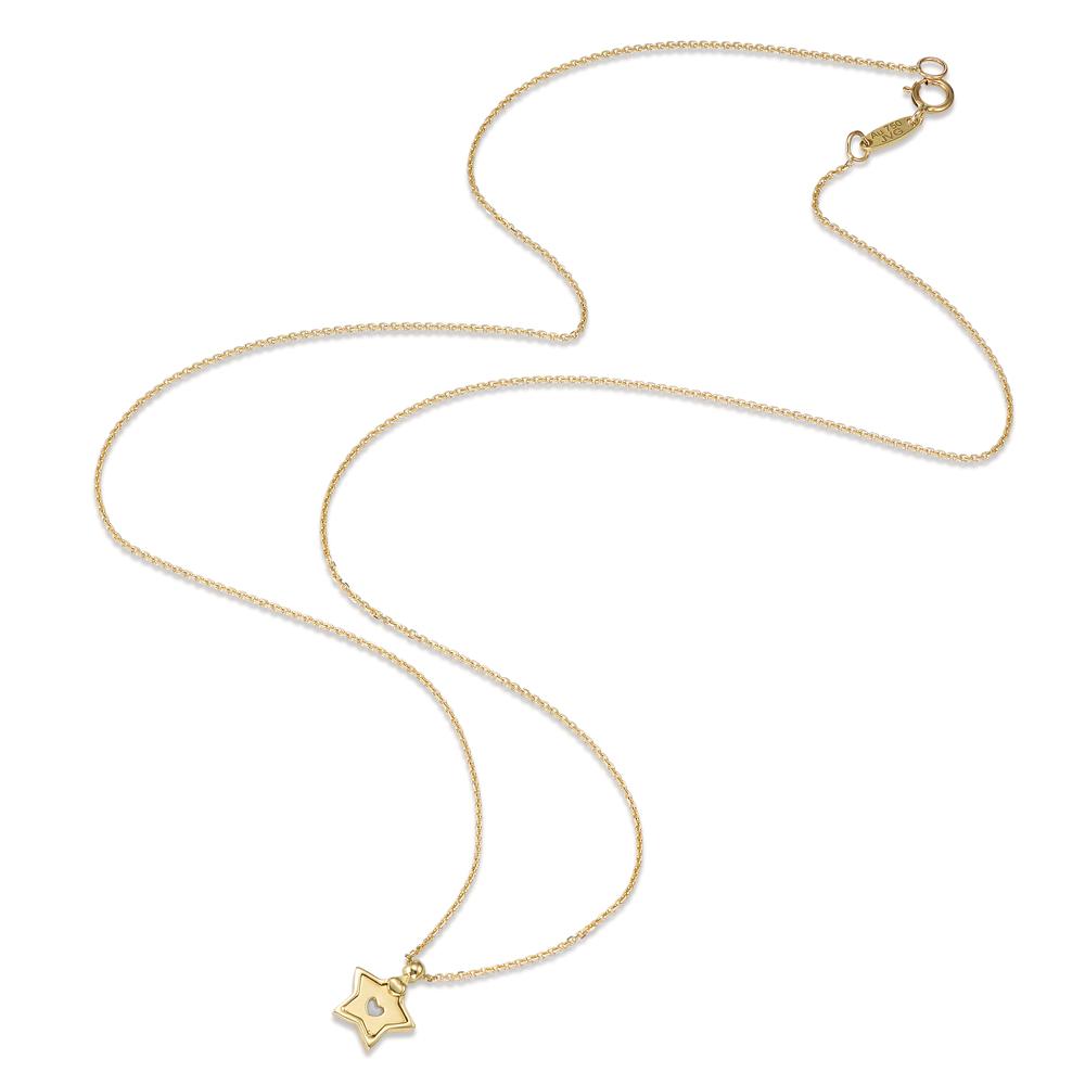 Collier 750/18K guld Perlemor stjerne 42 cm