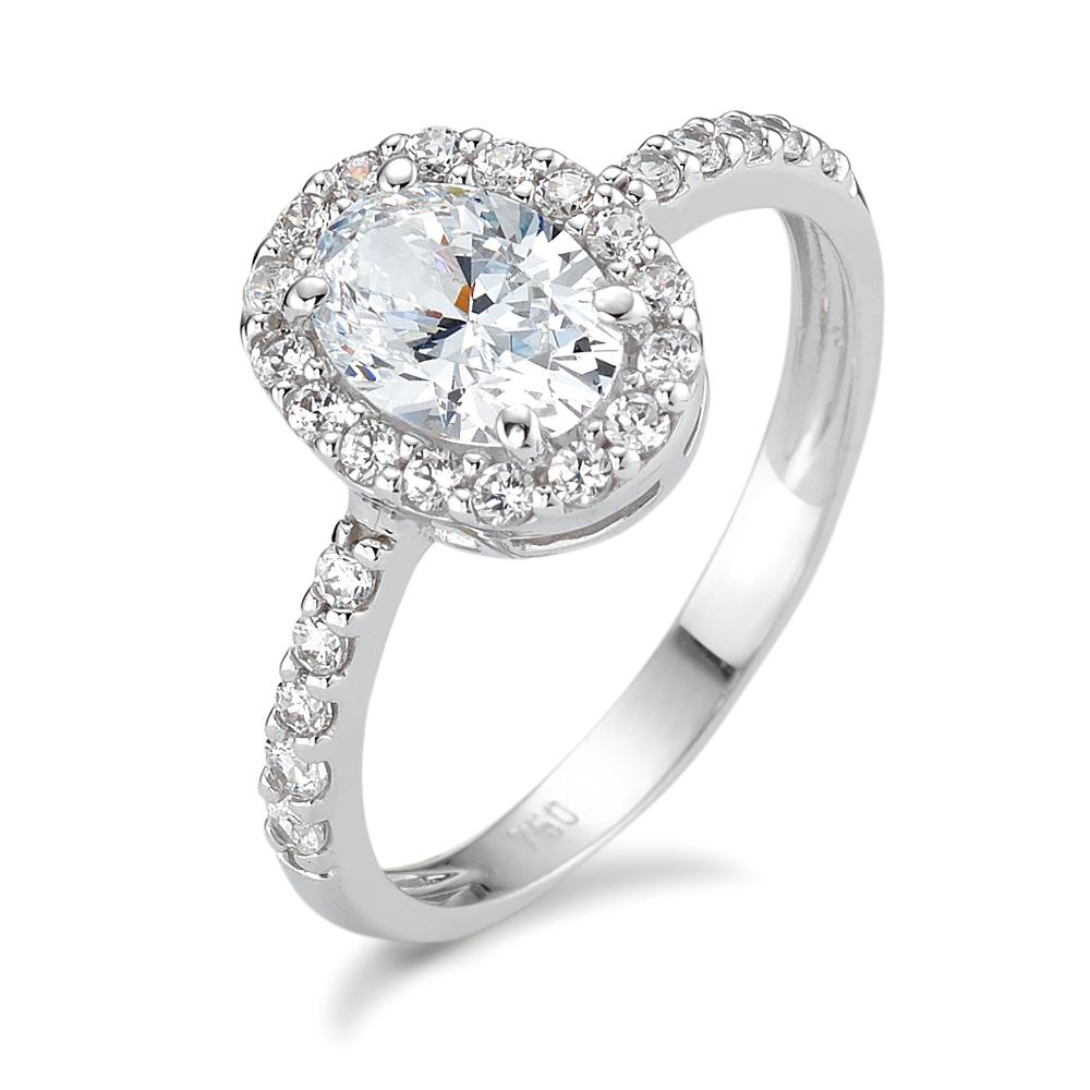 Solitaire ring 750/18K hvidguld Zirconia