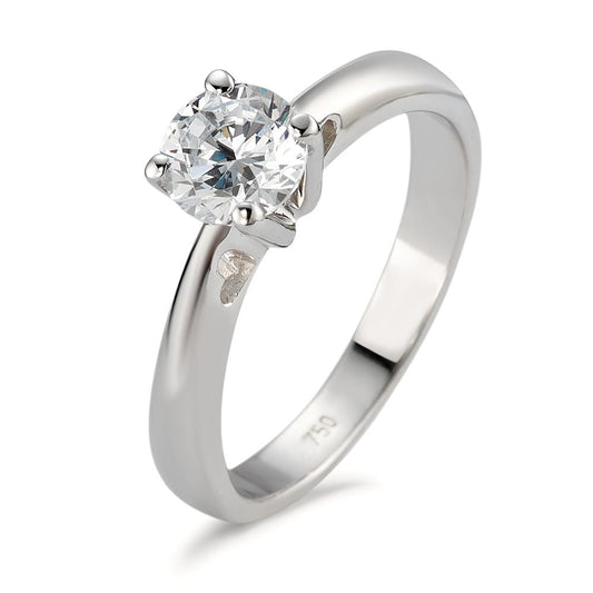 Solitaire ring 750/18K hvidguld Zirconia