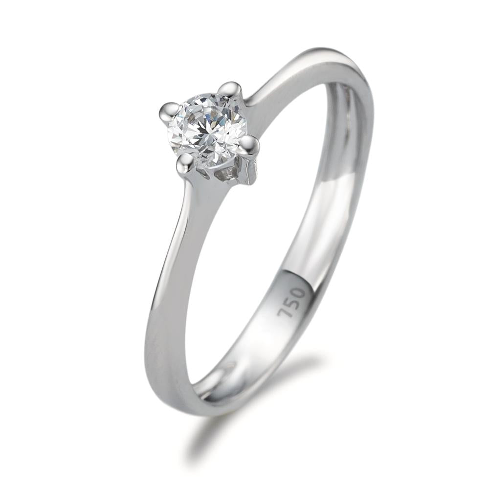 Solitaire ring 750/18K hvidguld Zirconia