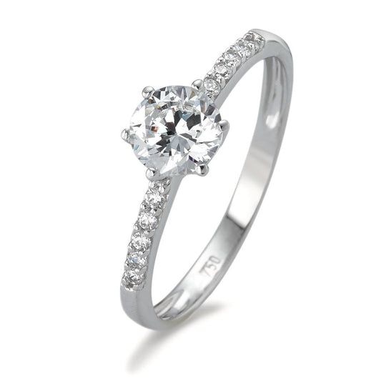 Solitaire ring 750/18K hvidguld Zirconia