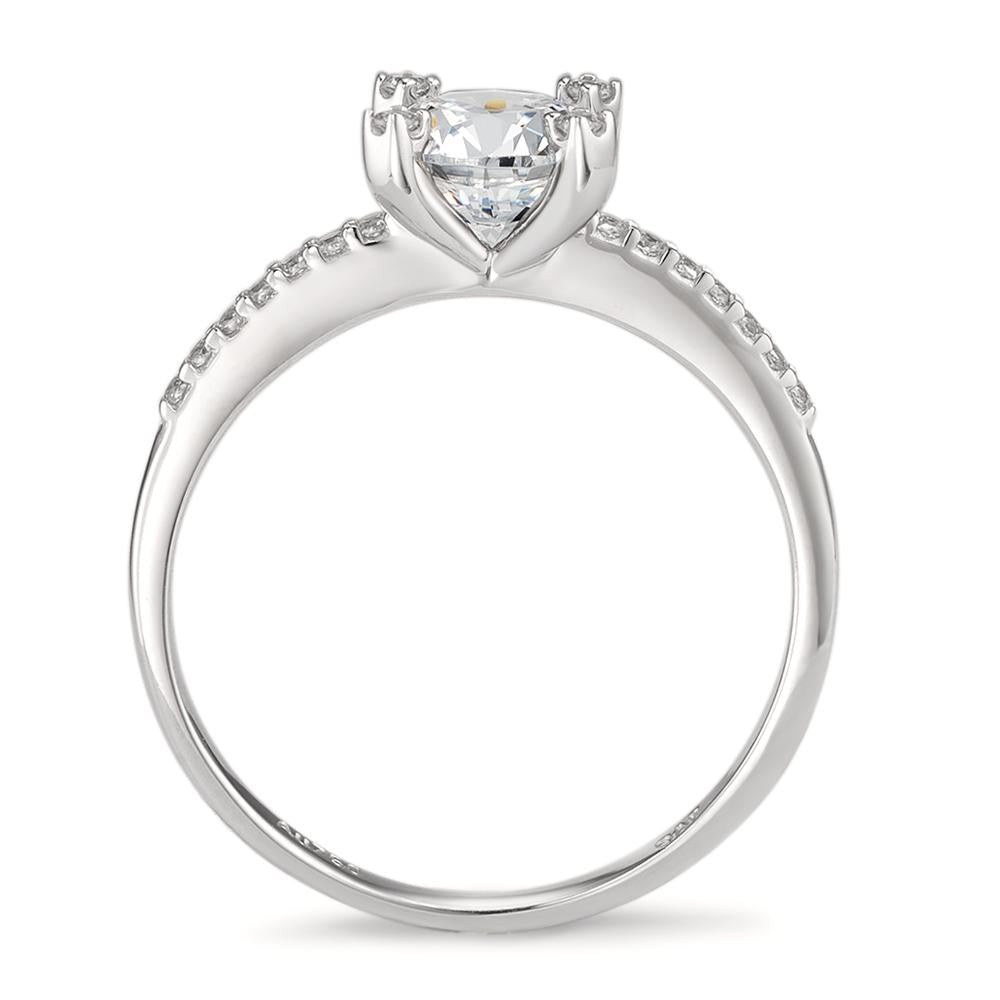 Solitaire ring 750/18K hvidguld Zirconia Ø6.5 mm