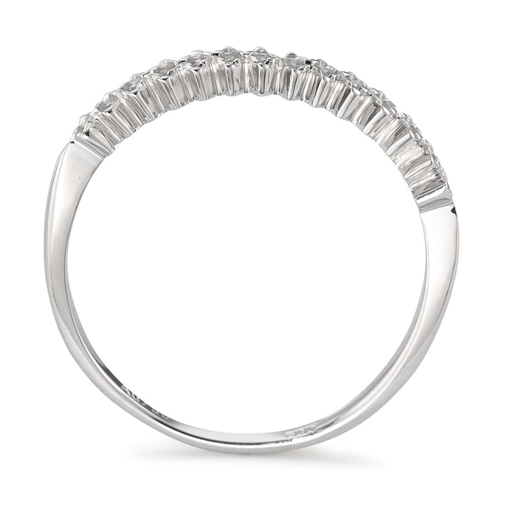 Memory ring 750/18K hvidguld Zirconia 14 Sten