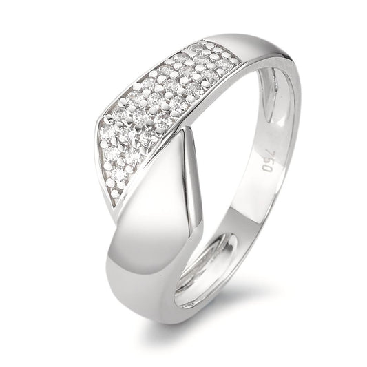 Fingerring 750/18K hvidguld Zirconia 22 Sten