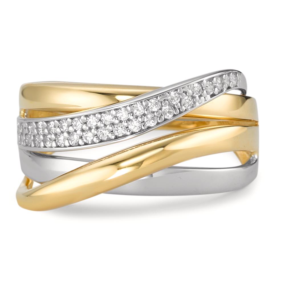 Fingerring 750/18K guld, 750/18K hvidguld Zirconia