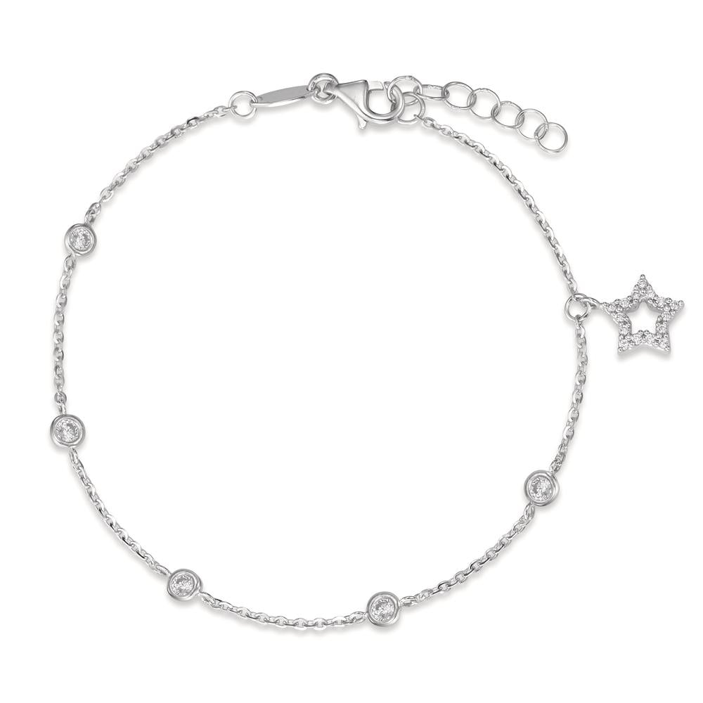 Armbånd 750/18K hvidguld Zirconia stjerne 16-18 cm