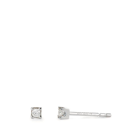 Ørestikker 750/18K hvidguld Diamant 0.06 ct, 2 Sten , w-si Ø2.5 mm