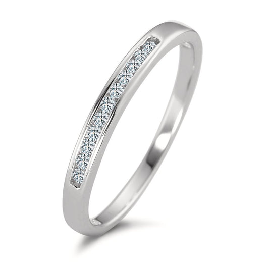Memory ring 750/18K hvidguld Diamant 0.11 ct, 11 Sten , w-si