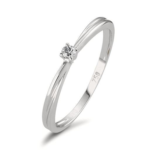 Solitaire ring 750/18K hvidguld Diamant 0.03 ct, w-si