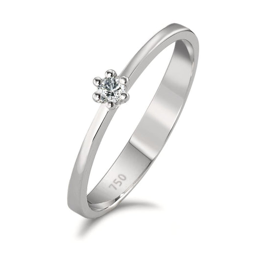 Solitaire ring 750/18K hvidguld Diamant 0.05 ct, w-si