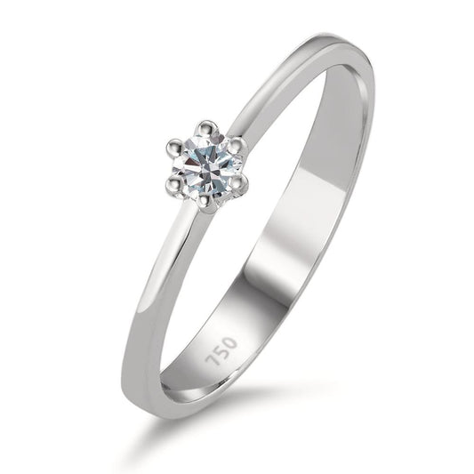 Solitaire ring 750/18K hvidguld Diamant 0.10 ct, w-si