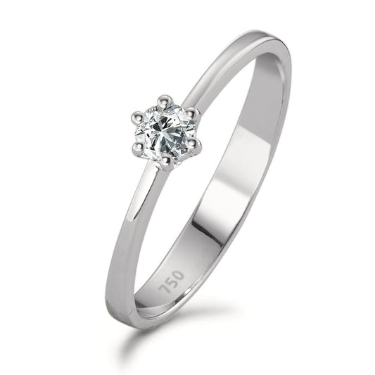 Solitaire ring 750/18K hvidguld Diamant 0.15 ct, w-si