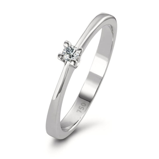 Solitaire ring 750/18K hvidguld Diamant 0.05 ct, w-si